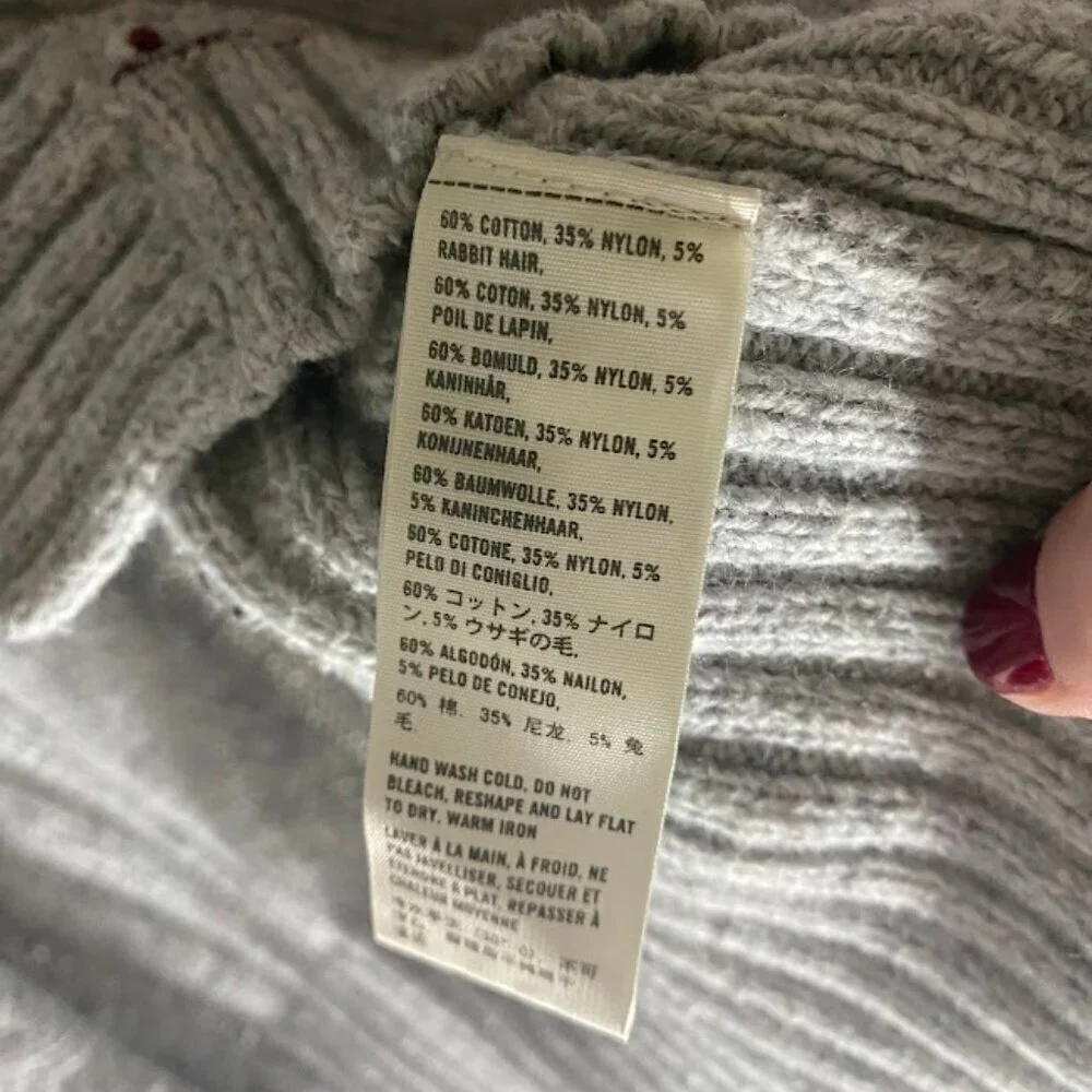 Hollister Grey Cable Knit Waterfall Cardigan Sweater